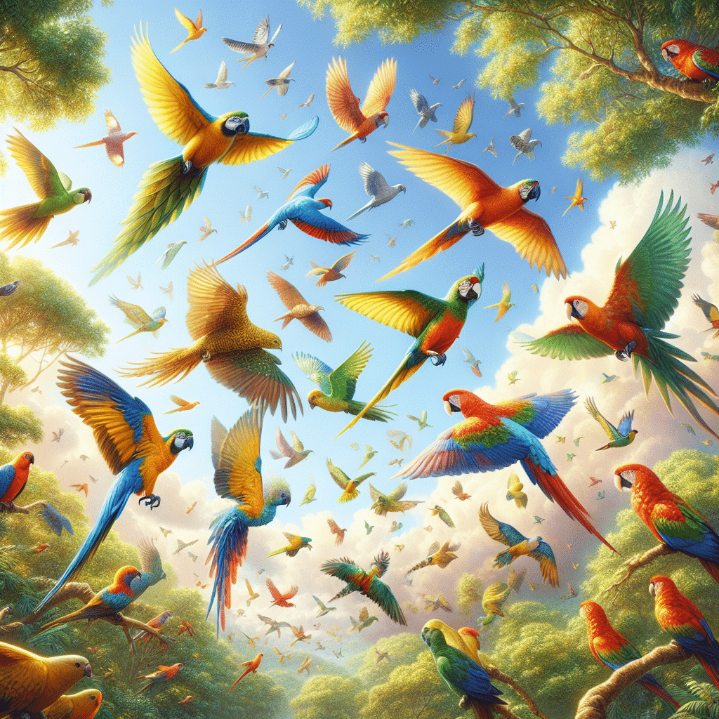 dreaming of colorful birds
