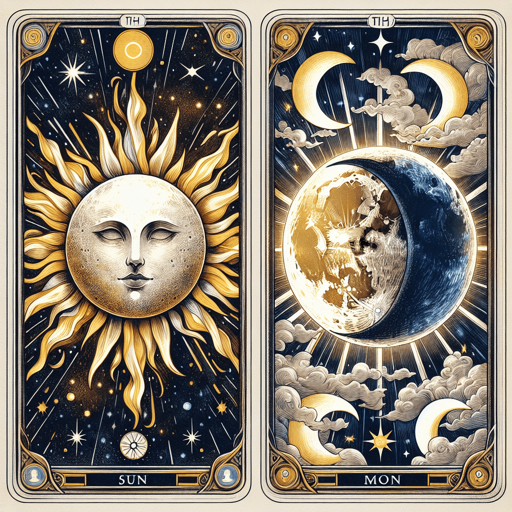 2 moon sun cards