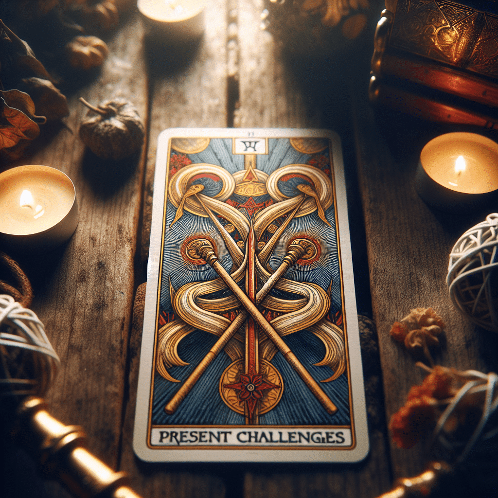 1 two of wands tarot card present challenges