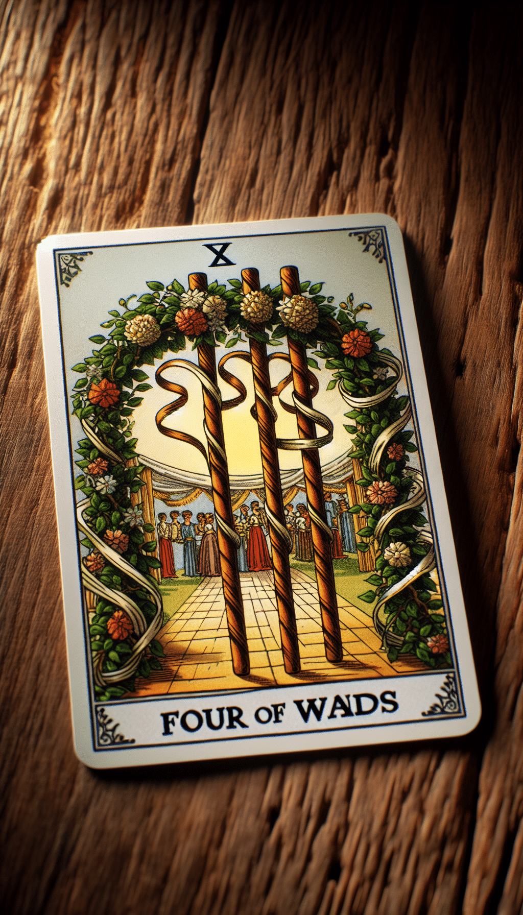 four of wands tarot card conflict resolution