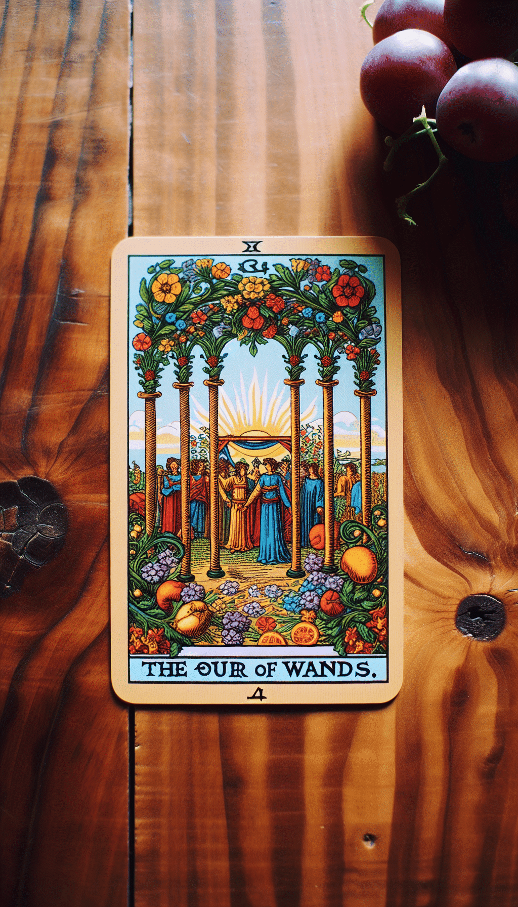 The Tarot Card Four of Wands: Embracing Stability and Celebration