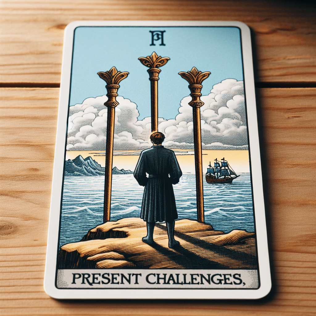 three of wands tarot card present challenges
