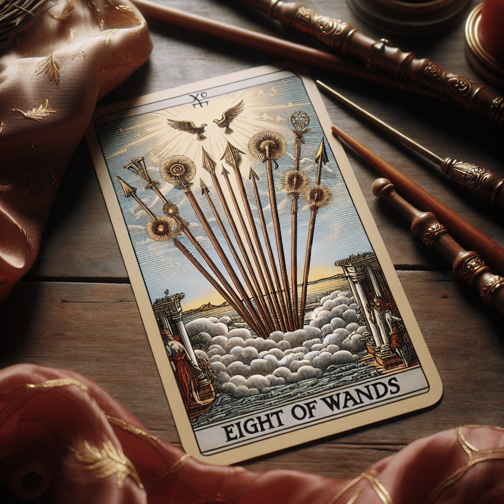 1 eight of wands tarot card creativity inspiration
