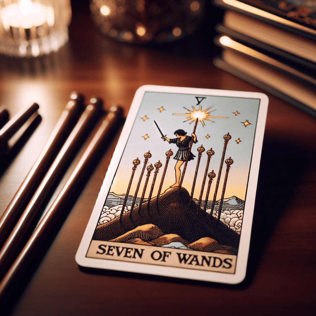 1 seven of wands tarot card career meanings